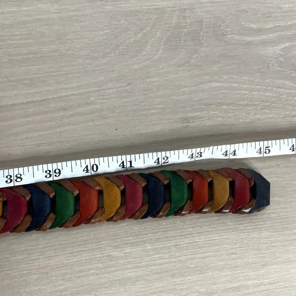 Cole Haan Leather Chain link belt multicolor L/38 unisex
